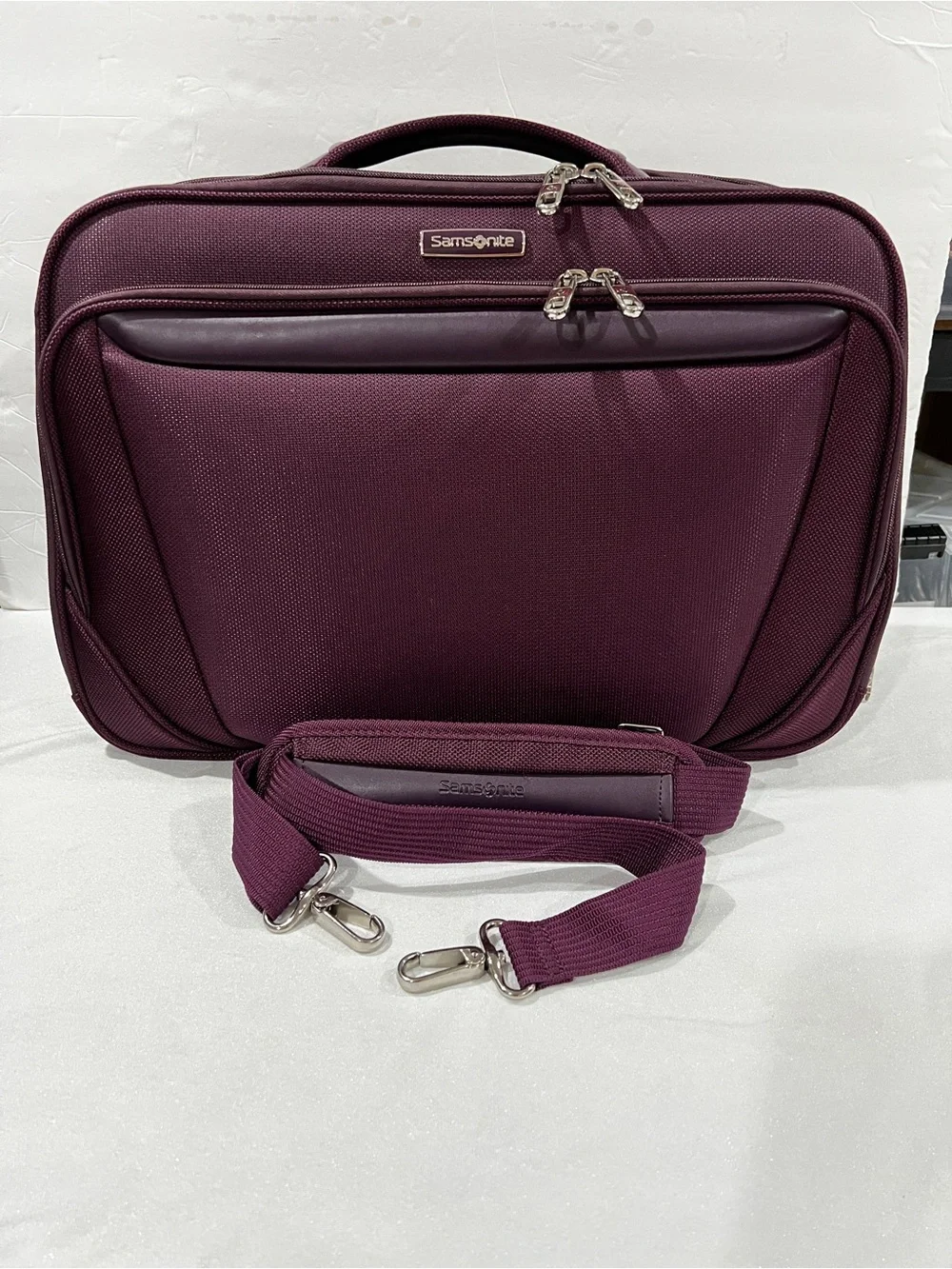 Samsonite Business Travel Bag Carry-On Luggage Marron Purple Lightweight